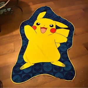 Pokemon Yellow Pikachu Kids Blanket/Towel  with Blue Background